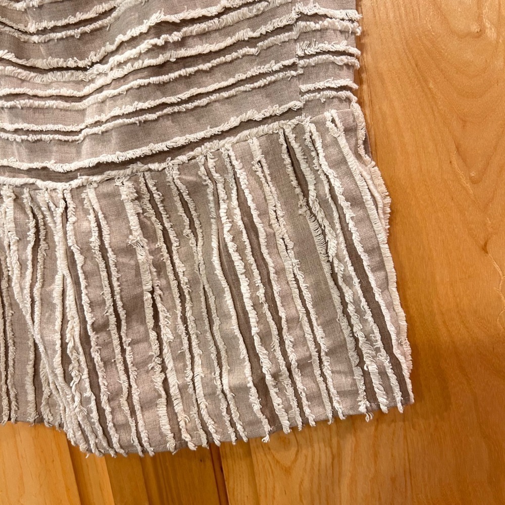 Maeve Anthropologie Top Textured Fringe Sleeveless Black Tie Strap Casual Chic - Picture 3 of 9